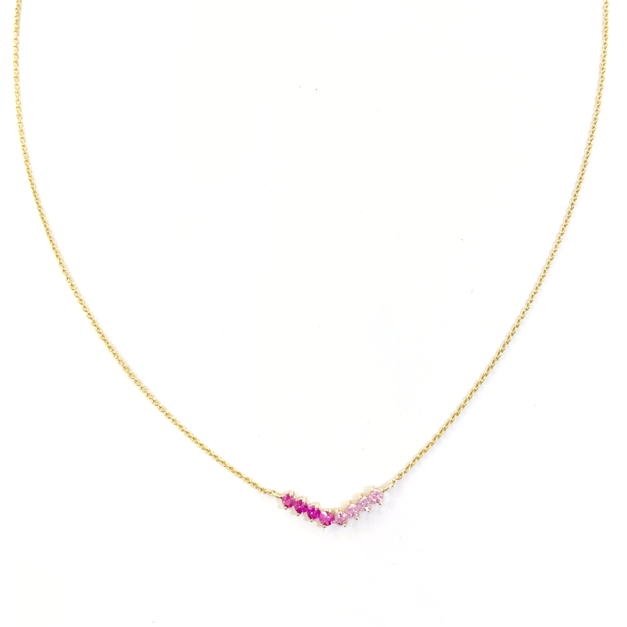 Pink Sapphire V Necklace