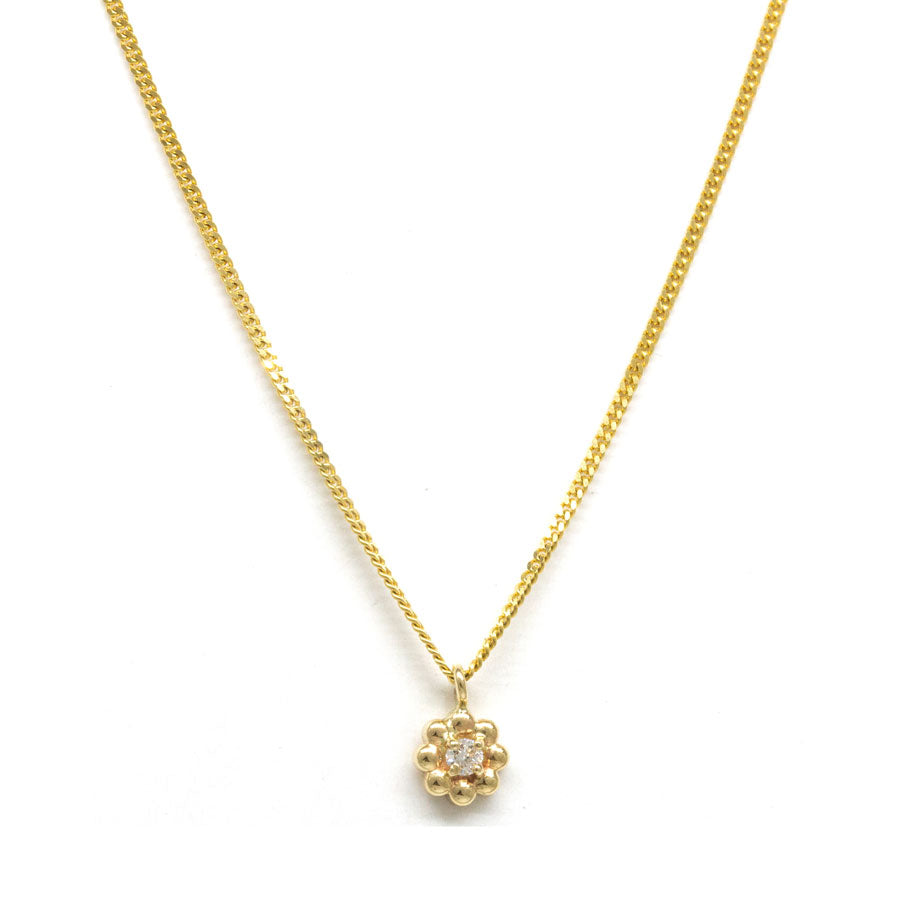 Flower Diamond Pendant Necklace