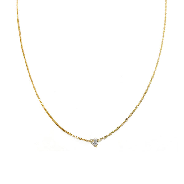 Baby Diamond Contrast Chain Necklace
