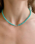 Blue Topaz Heart Turquoise Necklace