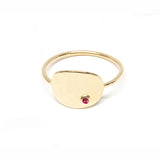 Oval Ruby Signet Ring