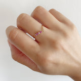 Open V Pink Sapphire Ring