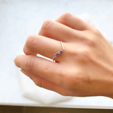 Open V Blue Sapphire Ring