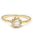 Moonstone Diamond Cluster Ring