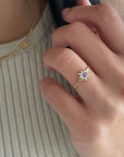 Moonstone Diamond Cluster Ring