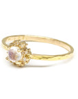 Moonstone Diamond Cluster Ring