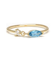 Diamond Marquise Blue Topaz Ring