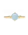 Cabochon Aquamarine Gold Dot Ring