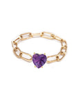 Sweetheart Gem Chain Link Ring