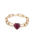 Sweetheart Gem Chain Link Ring
