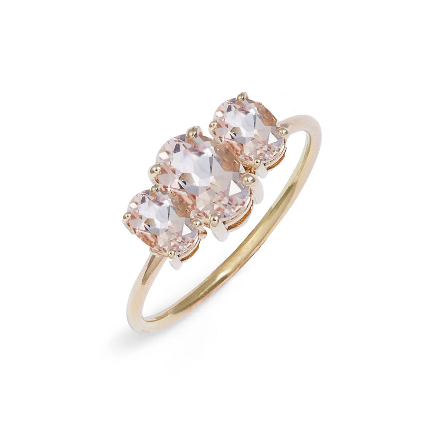 Triple Oval Morganite Ring