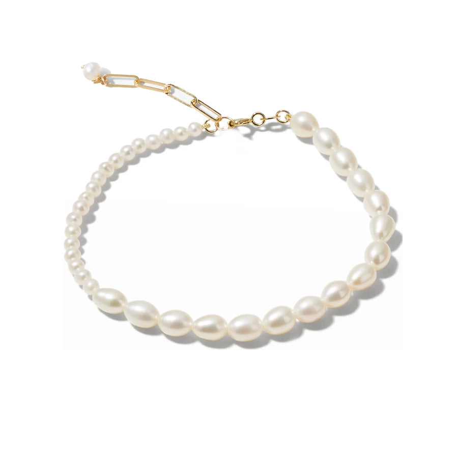 Contrast Pearl Strand Anklet