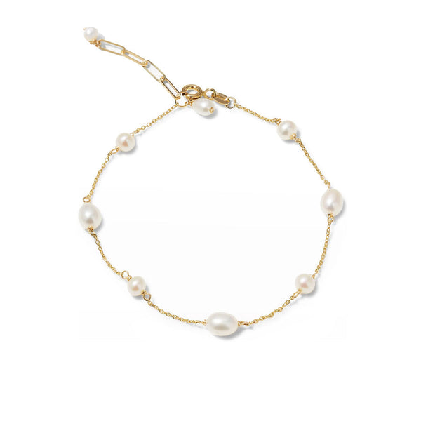 Spaced Mixed Pearl Anklet