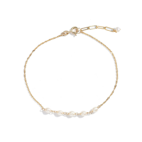 Five Keshi Pearl Shimmer Anklet