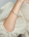 Double Box Chain Pearl Bracelet