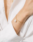 Gold Link Baroque Pearl Bracelet