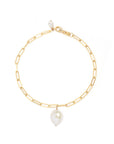 Gold Link Baroque Pearl Bracelet
