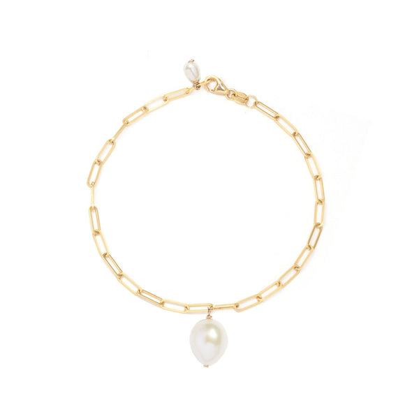 Gold Link Baroque Pearl Bracelet