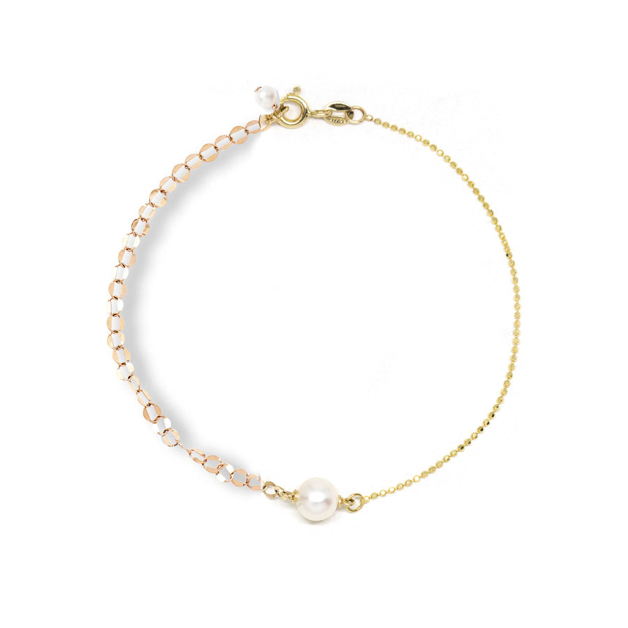 Contrast Chain Pearl Bracelet