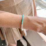 Contrast Pearl Turquoise Bracelet