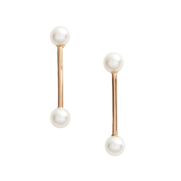 Baby Pearl Bar Studs