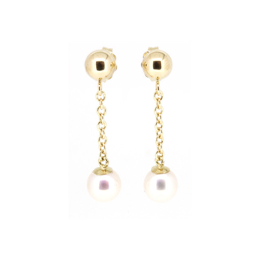 Linear pearl drop earrings on sale