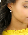White Pearl Threader Earrings