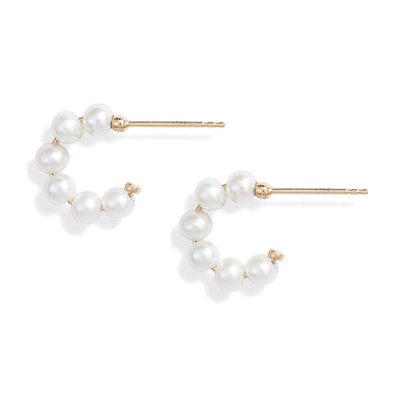 Mini Baby Pearl Huggie Earrings