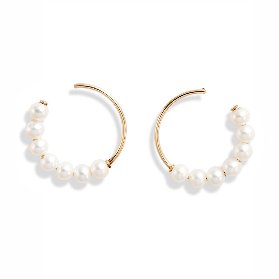 Baby Pearl Open Hoop Stud Earrings – POPPY FINCH