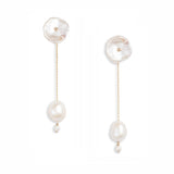Petal Pearl Earrings with Long Baroque Pearl Jackets