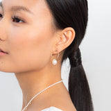 Circle Baroque Petal Pearl Earrings
