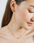 Long Spaced Baby Pearl Earrings