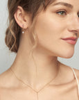 Pink Sapphire Pearl Box Chain Earrings