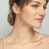 Pink Sapphire Pearl Box Chain Earrings