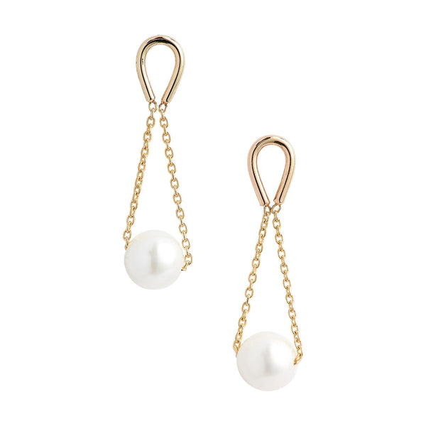 Petite Hourglass Pearl Earrings