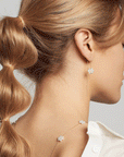 Pearl Flower Threader Earrings