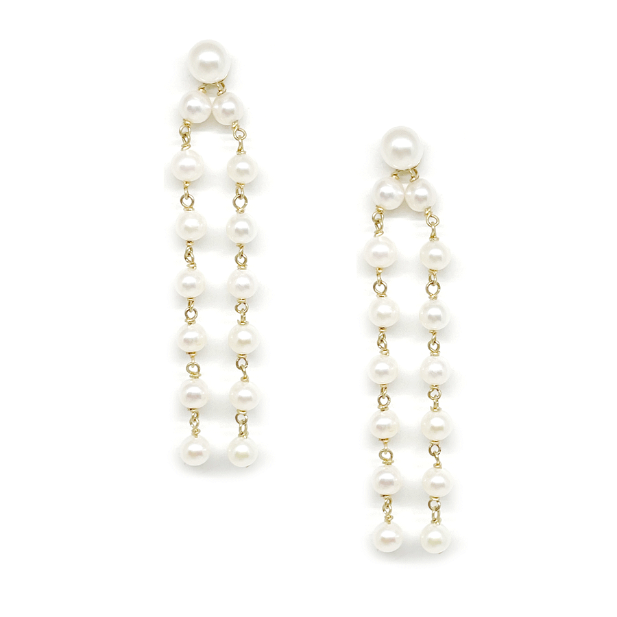 Pearl sales waterfall earrings