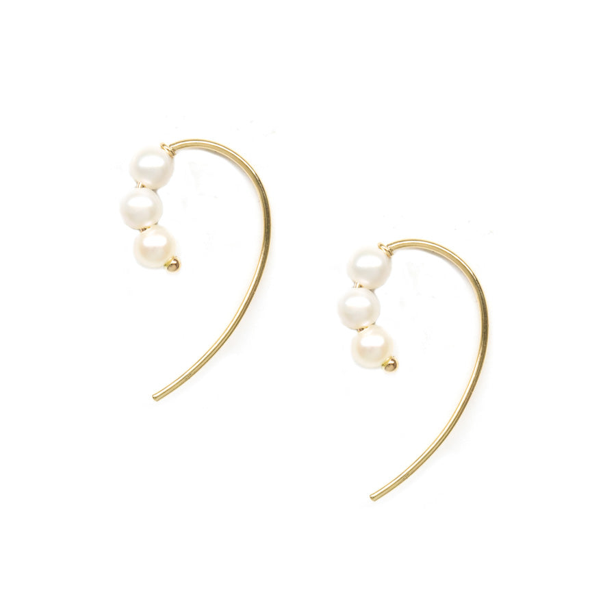 Triple Baby Pearl Hook Earrings