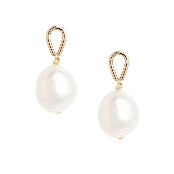 Hourglass Oval Pearl Earrings