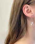 Contrast Pearl Jacket Earrings