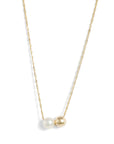 Gold Pearl Duo Pendant Necklace