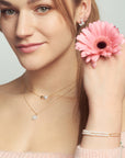 Gold Pearl Duo Pendant Necklace