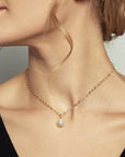 Oval Shimmer Baroque Pendant Necklace