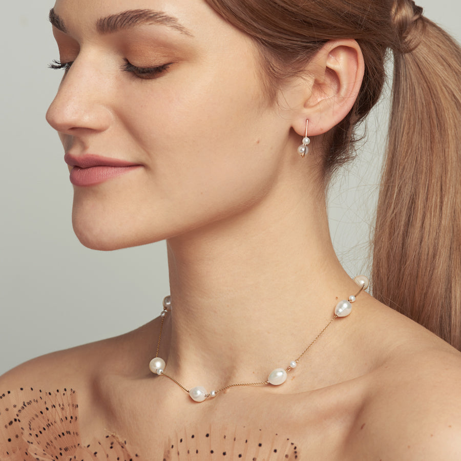 Baroque Pearl Spaced Necklace