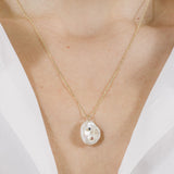 Petal Pearl Sapphire Diamond Pendant Necklace