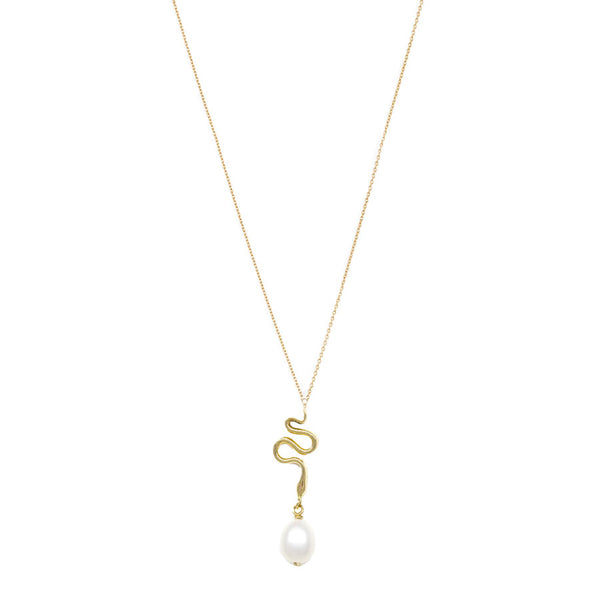 Serpent Pearl Pendant Necklace