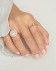 Petal Pearl Gold Dot Ring