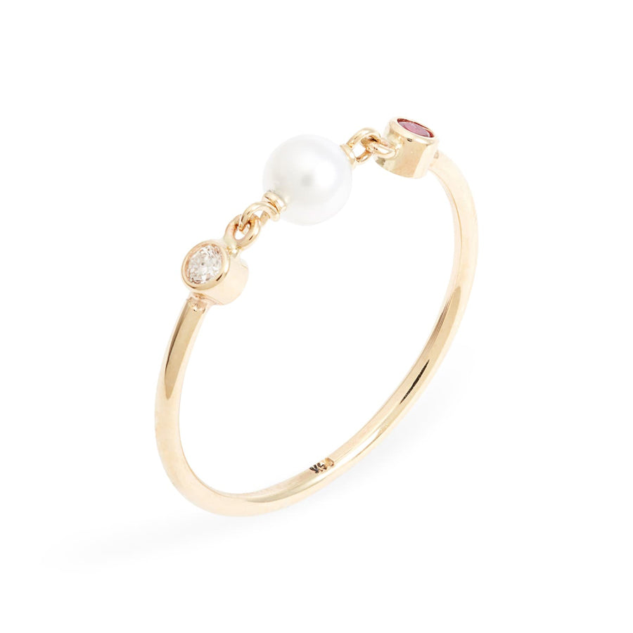 Ruby Pearl Diamond Ring POPPY FINCH