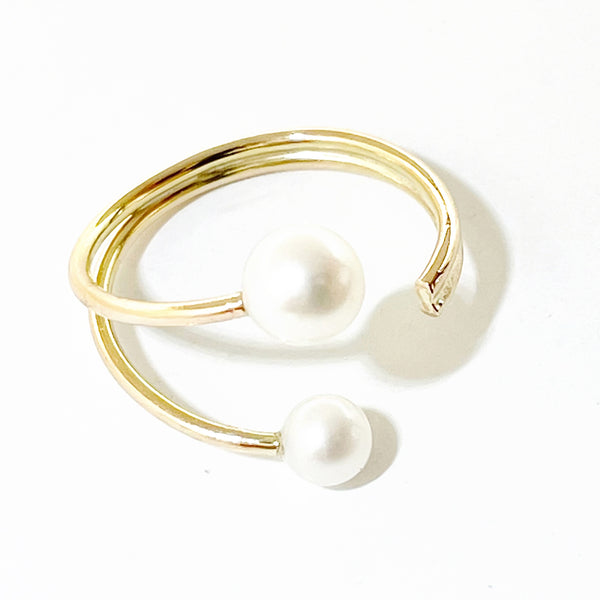 Duo Open Pearl Ring