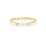 Pearl Duo Gold Band Ring